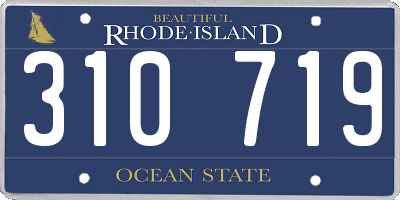 RI license plate 310719
