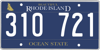 RI license plate 310721