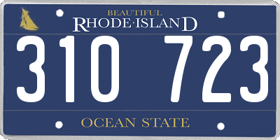 RI license plate 310723