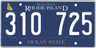 RI license plate 310725
