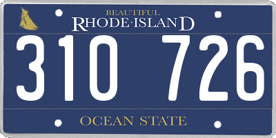 RI license plate 310726