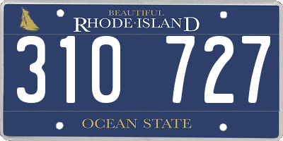RI license plate 310727