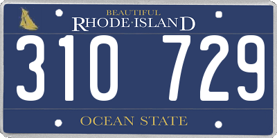 RI license plate 310729