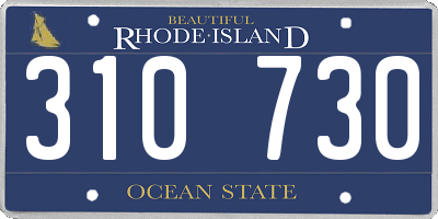 RI license plate 310730