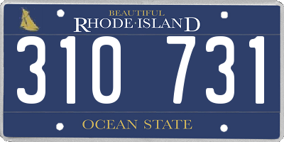 RI license plate 310731