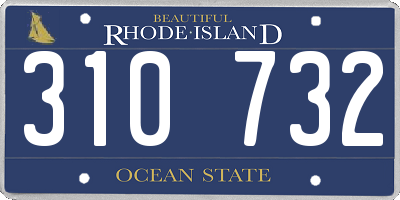 RI license plate 310732