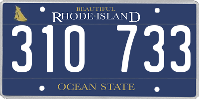 RI license plate 310733