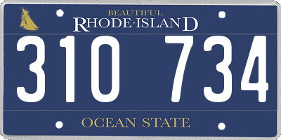 RI license plate 310734