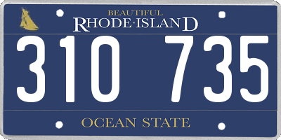 RI license plate 310735
