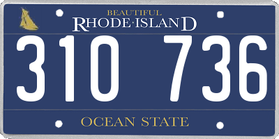 RI license plate 310736