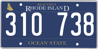 RI license plate 310738