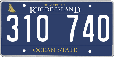RI license plate 310740