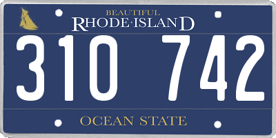 RI license plate 310742