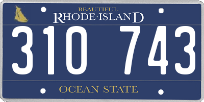 RI license plate 310743