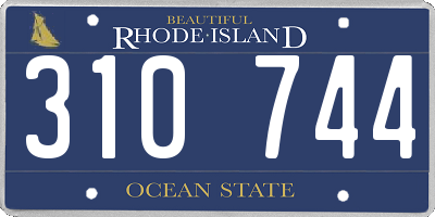 RI license plate 310744