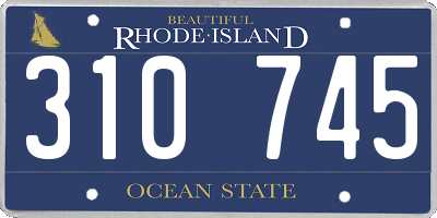 RI license plate 310745