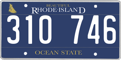 RI license plate 310746