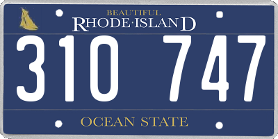RI license plate 310747