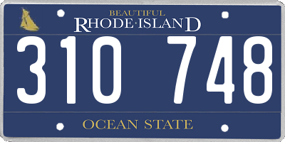 RI license plate 310748