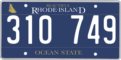 RI license plate 310749