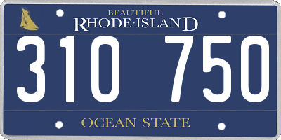 RI license plate 310750