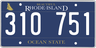 RI license plate 310751
