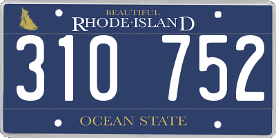 RI license plate 310752