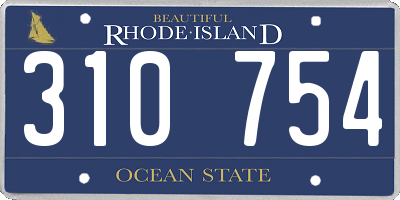 RI license plate 310754