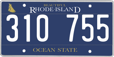 RI license plate 310755