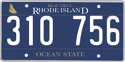 RI license plate 310756