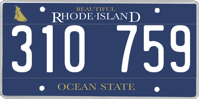RI license plate 310759