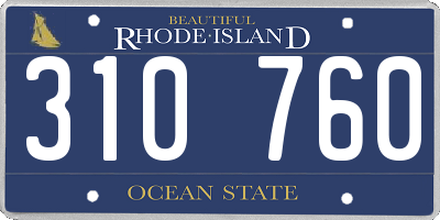 RI license plate 310760