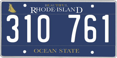 RI license plate 310761