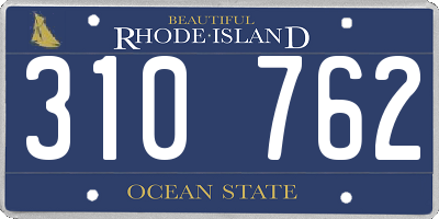 RI license plate 310762