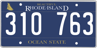 RI license plate 310763