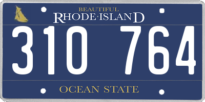 RI license plate 310764
