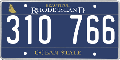 RI license plate 310766