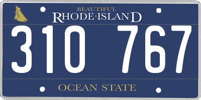 RI license plate 310767