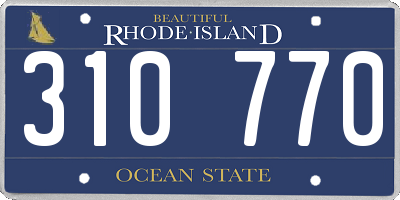 RI license plate 310770