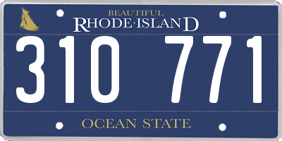 RI license plate 310771