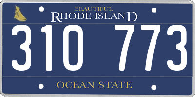 RI license plate 310773