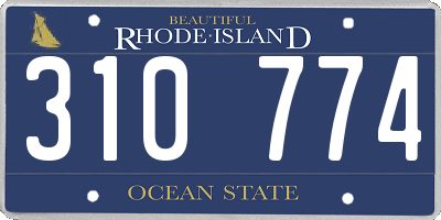 RI license plate 310774