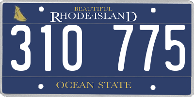 RI license plate 310775