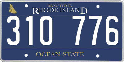 RI license plate 310776