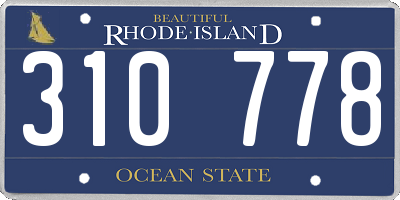 RI license plate 310778