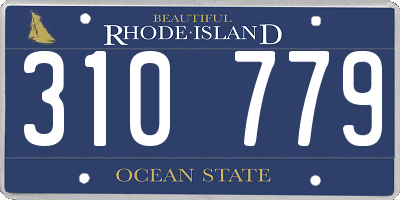 RI license plate 310779