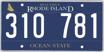 RI license plate 310781