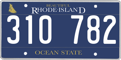 RI license plate 310782