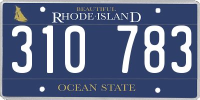 RI license plate 310783