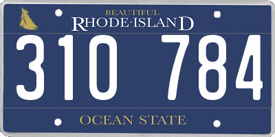 RI license plate 310784